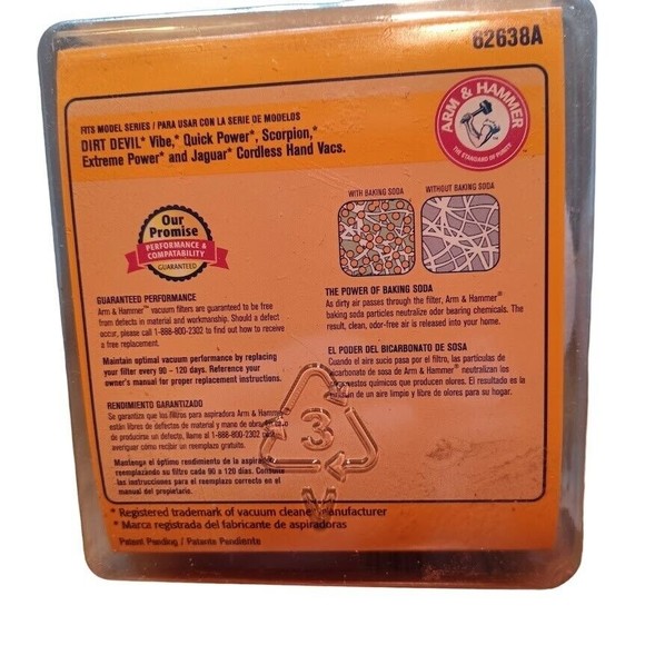 Arm & Hammer Dirt Devil F4 Vacuum Filters Odor Eliminating NEW 1 Pack-2 Filters - Picture 3 of 5